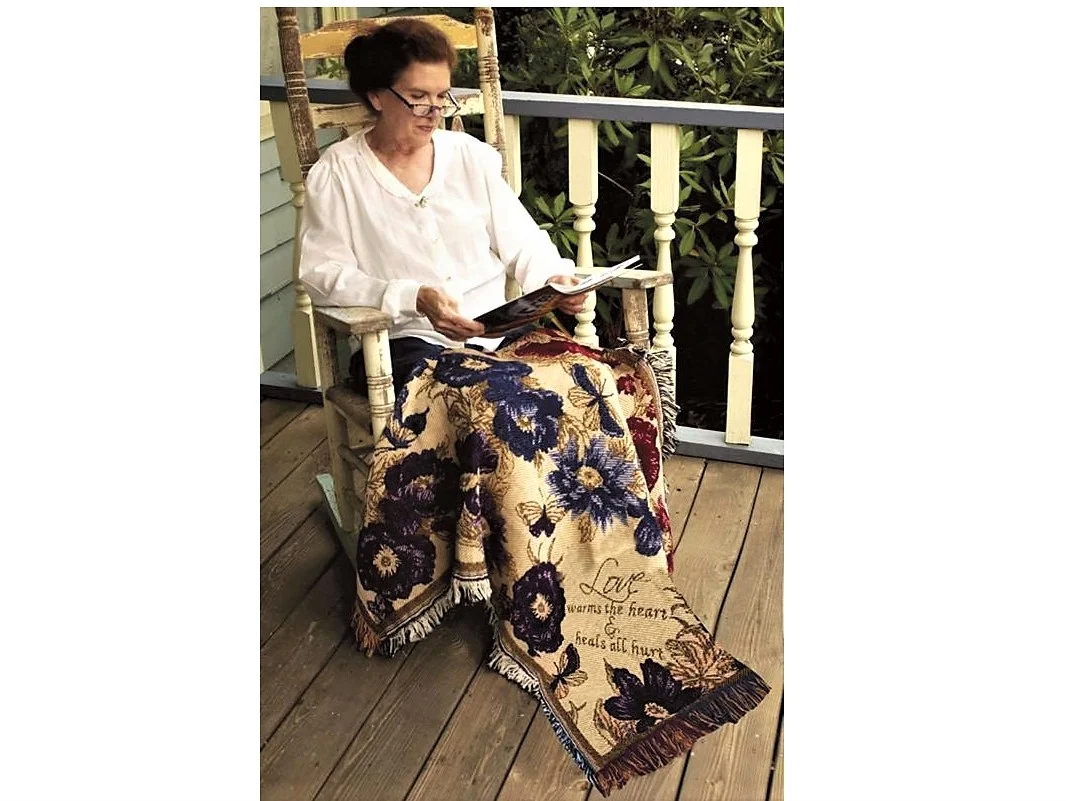 Lap Blanket - Floral Sentiment Tapestry
