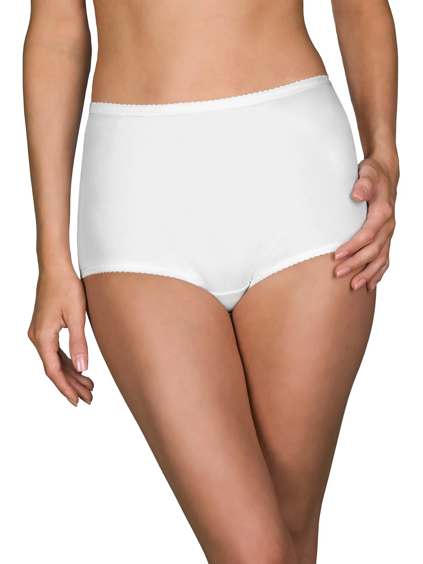 Silky Panties with Cotton Panel- White