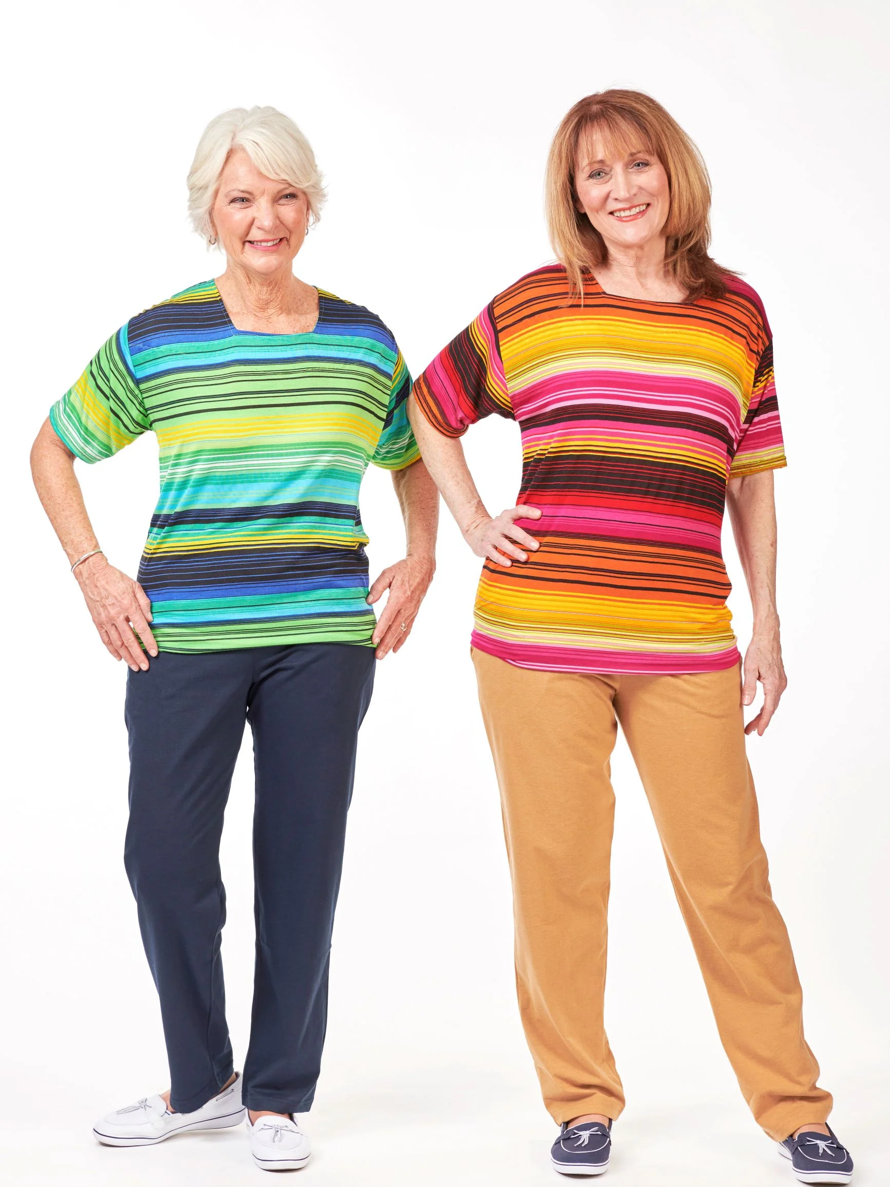 Striped Square Neck Outfit- Short Sleeve - Image 2